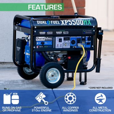 Image showing  5,500/4,500-Watt Dual-Fuel Portable Generator, CO Alert