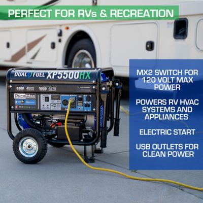 Image showing 10 th DuroMax 5,500/4,500-Watt Dual-Fuel Portable Generator, CO Alert
