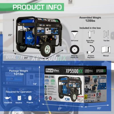 Image showing 11 th DuroMax 5,500/4,500-Watt Dual-Fuel Portable Generator, CO Alert