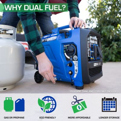 Image showing  3,200/1,800-Watt Dual-Fuel Digital Inverter Hybrid Portable Generator