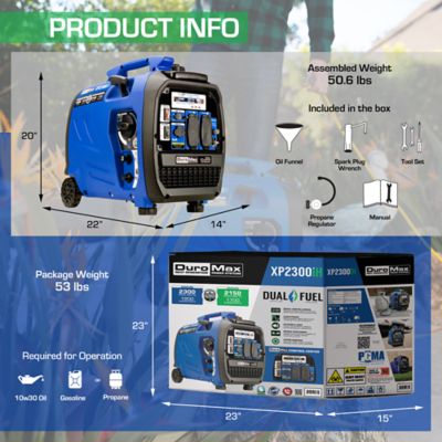 Image showing 9 th DuroMax 3,200/1,800-Watt Dual-Fuel Digital Inverter Hybrid Portable Generator