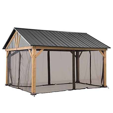 Sunjoy Universal Replacement Netting Tube and Netting for 13 ft. x 15 ft. Henson Pitched Roof Hard Top Gazebo