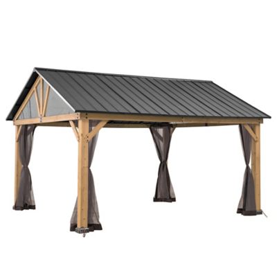 Image showing  Universal Replacement Netting Tube and Netting for 13 ft. x 15 ft. Henson Pitched Roof Hard Top Gazebos