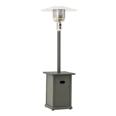 AmberCove 40,000 BTU Lennick Steel Frame Outdoor Propane Gas Heater with Table Top, Gray