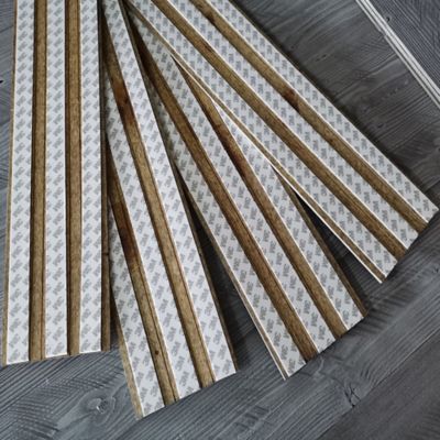 Image showing 6 th NaturaPlank Chocolate Hazel Brown Peel and Stick Wood Wall Cladding, 5 in. x 46.5 in., 10 pc.