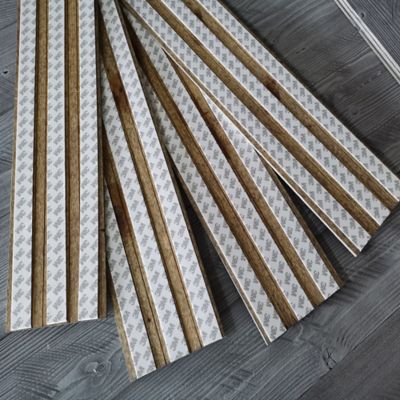 Image showing 5 th NaturaPlank Peel and Stick Wood Wall Cladding, 5 in. x 46.5 in., Pewter, 10 pc.