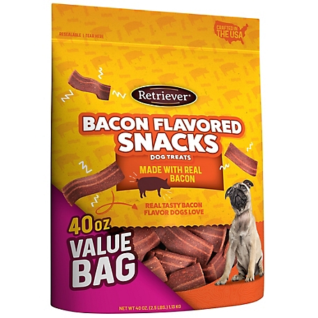 Retriever Bacon Flavor Wavy Dog Treats, 40 oz.