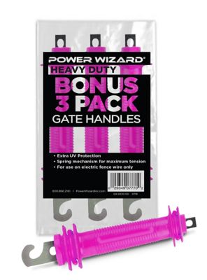 Power Wizard 8 in. Heavy-Duty Rubber Gate Handles, Pink, 4.25 in. Size In Between the Flange, 3-Pack