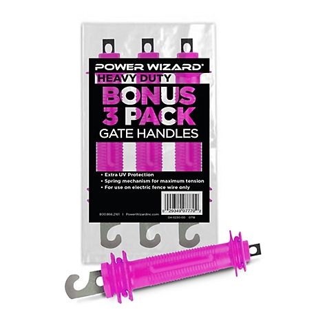 Power Wizard 8 in. Heavy-Duty Rubber Gate Handles, Pink, 4.25 in. Size In Between the Flange, 3-Pack