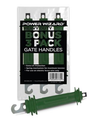 Power Wizard 8 in. Heavy-Duty Rubber Gate Handles, Green, 4.25 in. Size In Between the Flange, 3-Pack