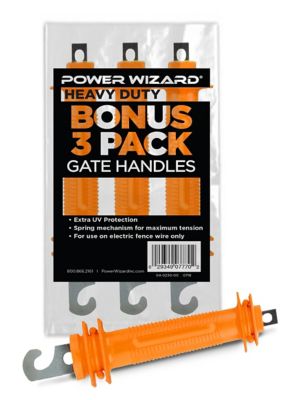 Power Wizard 8 in. Heavy-Duty Rubber Gate Handles, Orange, 4.25 in. Size In Between the Flange, 3-Pack