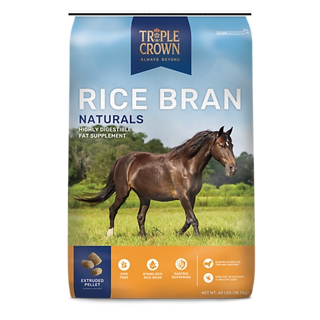Triple Crown Rice Bran Naturals Horse Supplement, 40 lb. Bag