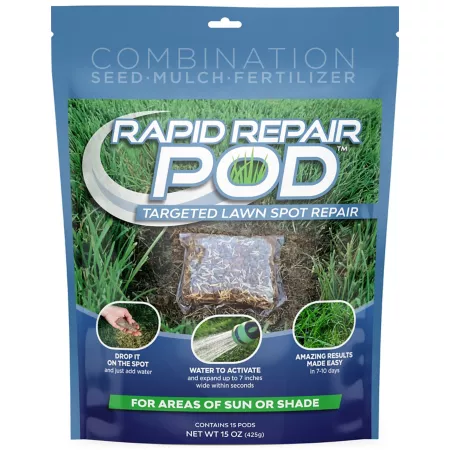 Quick Repair Pod 15 oz Grass Seed Repair Pods for Lawn Spots Sun and Shade 15 Square Feet Grass Seed