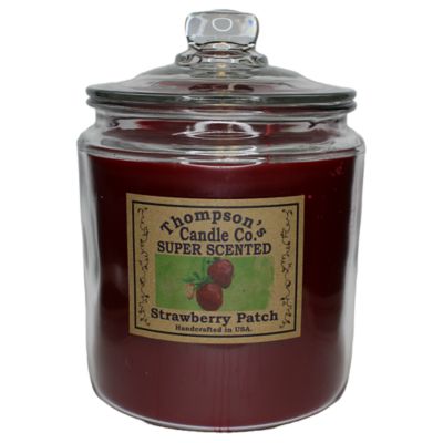 Thompson's Candle Co. Strawberry Patch Super Scented 3 Wick Heritage Jar Candle, 60 oz.