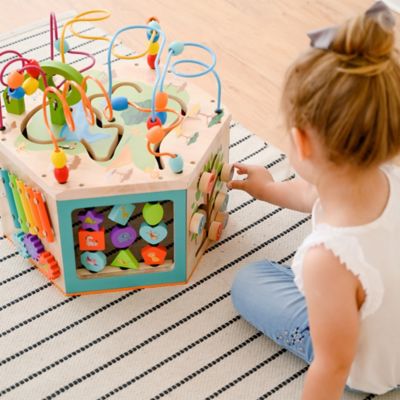 Image showing  Kids' Preschool Play Lab 7-in-1 Large Wooden Activity Station, Natural