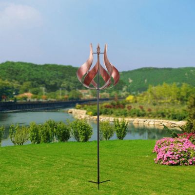 Image showing  Peaktop Outdoor Tangerine Tulip Kinetic Windmill