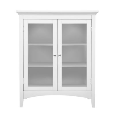 Elegant Home Fashions 2-Door Madison Wooden Floor Cabinet, 13 in. x 26 in. x 32 in., White