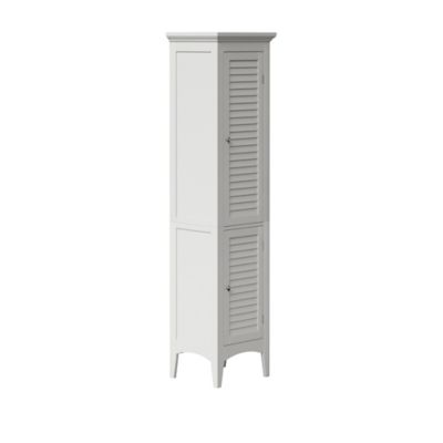Image showing  63 in. 2-Door Glancy Wooden Tall Tower Storage Cabinet, White