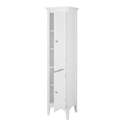 Image showing  63 in. 2-Door Glancy Wooden Tall Tower Storage Cabinet, White
