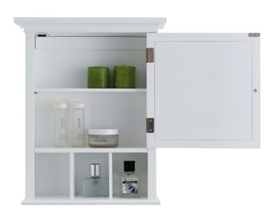 Image showing  6.5 in. x 20 in. x 24.13 in. Wooden Neal Medicine Cabinet with Mirrored Door, White