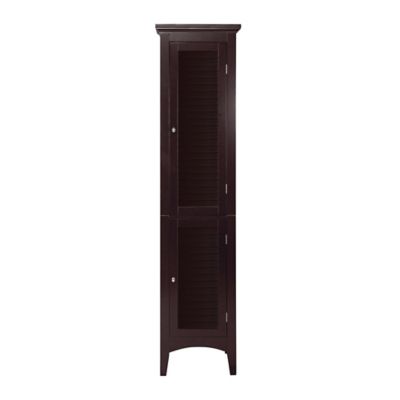 Elegant Home Fashions Glancy Wooden Tall Tower Storage Cabinet with 2 Shutter Doors -  HDT598