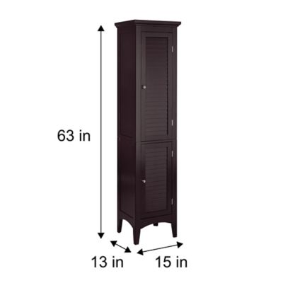 Image showing  63 in. 2-Door Glancy Wooden Tall Tower Storage Cabinet