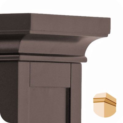 Image showing 9 th Elegant Home Fashions 7 in. x 22 in. x 24 in. Wooden Windsor Wall Cabinet with Glass Mosaic Doors