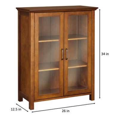 Image showing  2-Door Avery Floor Cabinet, Timeless Oiled Oak Veneer Finish, 12.5 in. x 26 in. x 34 in.