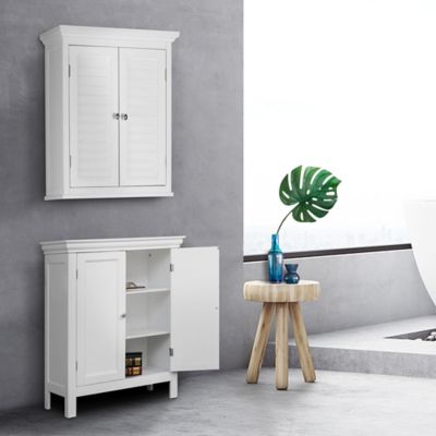 Image showing  20 in. x 7 in. x 24 in. Wooden Glancy Wall Cabinet with 2 Shutter Doors