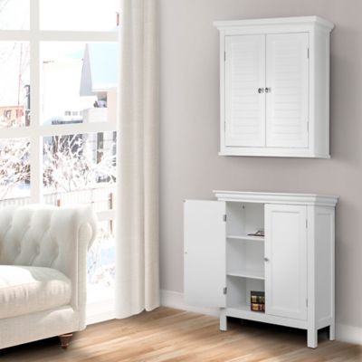 Image showing  20 in. x 7 in. x 24 in. Wooden Glancy Wall Cabinet with 2 Shutter Doors