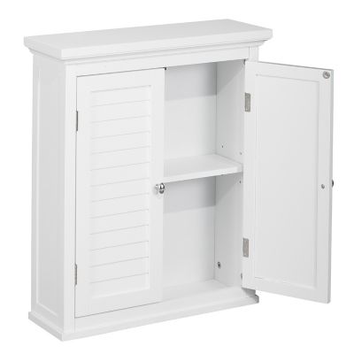 Image showing  20 in. x 7 in. x 24 in. Wooden Glancy Wall Cabinet with 2 Shutter Doors