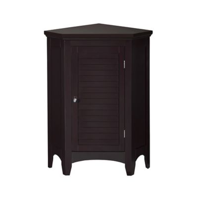 Elegant Home Fashions Glancy Wooden Corner Stand Floor Cabinet with 1 Shutter Door