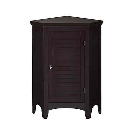 Elegant Home Fashions Glancy Wooden Corner Stand Floor Cabinet with 1 Shutter Door