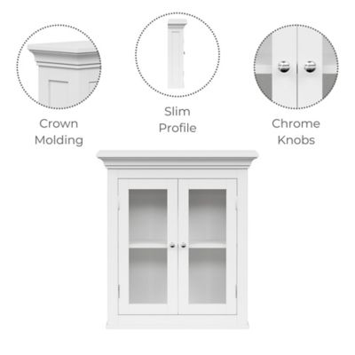 Image showing 5 th Elegant Home Fashions 7 in. x 20 in. x 24 in. Wooden Madison Wall Cabinet with 2 Doors