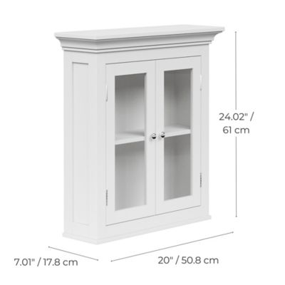 Image showing 6 th Elegant Home Fashions 7 in. x 20 in. x 24 in. Wooden Madison Wall Cabinet with 2 Doors