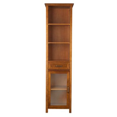 Elegant Home Fashions Avery Linen Cabinet with 1-Drawer and 3 Open Shelves