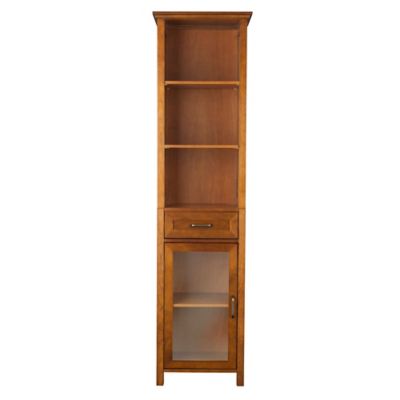 Elegant Home Fashions 65 in. 1-Drawer and 3 Open Shelves Avery Linen Cabinet