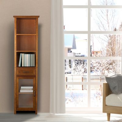 Image showing  65 in. 1-Drawer and 3 Open Shelves Avery Linen Cabinet