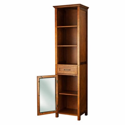 Image showing  65 in. 1-Drawer and 3 Open Shelves Avery Linen Cabinet