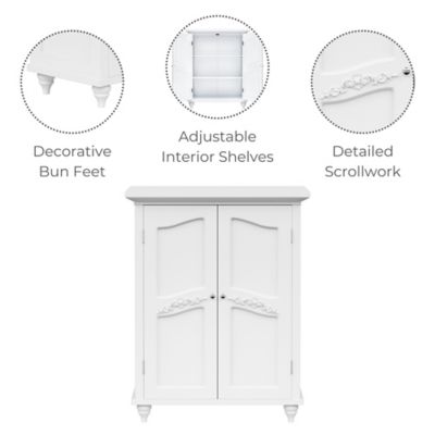 Image showing  Versailles Floor Cabinet with 2-Doors, White Finish