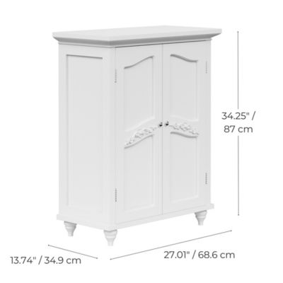 Image showing 6 th Elegant Home Fashions Versailles Floor Cabinet with 2-Doors, White Finish