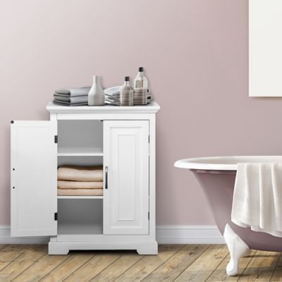 Image showing  St. James Freestanding Floor Cabinet with 2-Doors, Sleek White Finish
