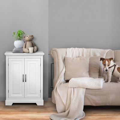 Image showing  St. James Freestanding Floor Cabinet with 2-Doors, Sleek White Finish