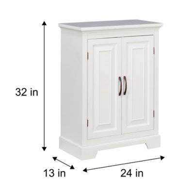 Image showing  St. James Freestanding Floor Cabinet with 2-Doors, Sleek White Finish