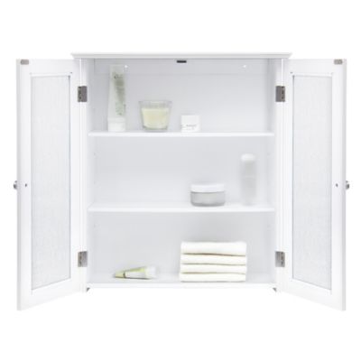 Image showing 5 th Elegant Home Fashions 8 in. x 22.25 in. x 25 in. MDF Connor Wall Cabinet with 2 Glass Doors
