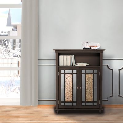 Image showing  Windsor Wooden Floor Cabinet with Glass Mosaic Doors