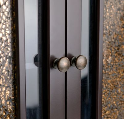 Image showing  Windsor Wooden Floor Cabinet with Glass Mosaic Doors