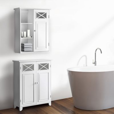 Image showing  7 in. x 20 in. x 25 in. Wooden Dawson Wall Cabinet with Cross Molding