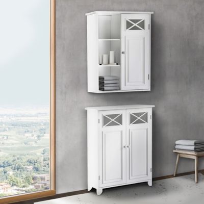 Image showing  7 in. x 20 in. x 25 in. Wooden Dawson Wall Cabinet with Cross Molding