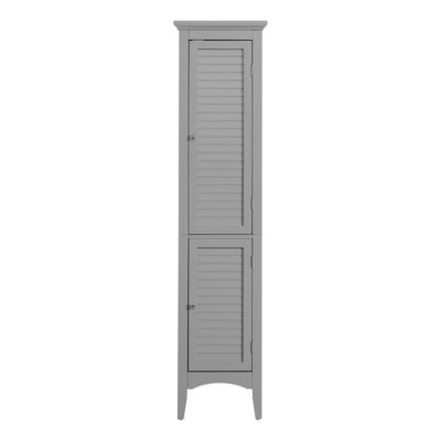Elegant Home Fashions Glancy Linen Tower Cabinet with Shutter Doors, 63 in. H